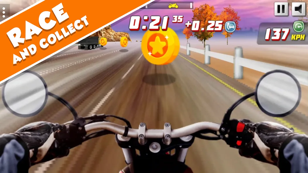 Highway Rider Extreme - 3D Mot (Хайвей Райдер Экстрим) [МОД: Меню, Бесконечные монеты и Открытые уровни] Screenshot 1
