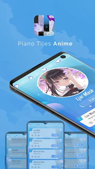 Piano Anime Tiles Music (Пиано Аниме Плитки Музыка) [МОД: Бесконечные деньги, Монеты и Мега MOD] Screenshot 1