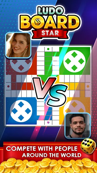 Ludo Online Multiplayer (Людо Онлайн Многопользовательская Игра) [МОД: Меню, Бесконечные монеты и Открытые уровни] Screenshot 2