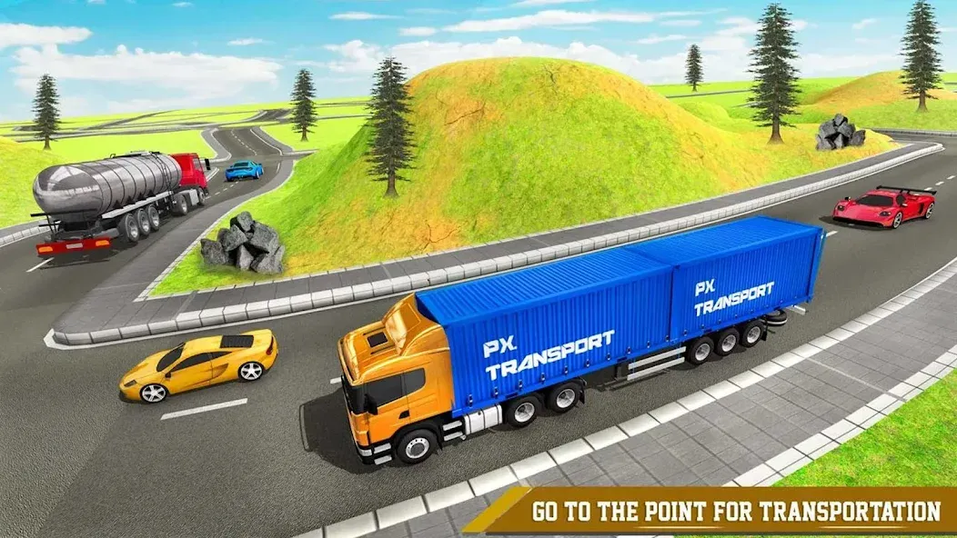 Cargo Transport Truck Driving (Грузовик перевозки грузов) [МОД: Бесконечные деньги, Монеты и Мега MOD] Screenshot 2