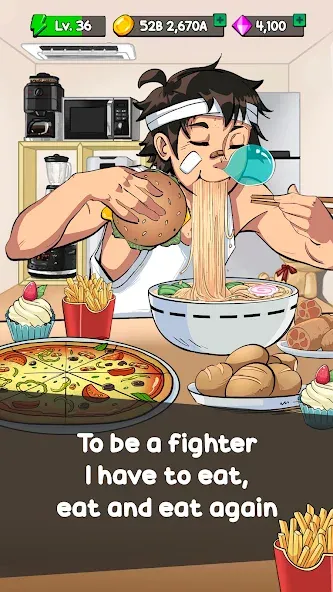 Food Fighter Clicker Games (Фуд Файтер Кликер) [МОД: Много денег, Монет и Все открыто] Screenshot 1