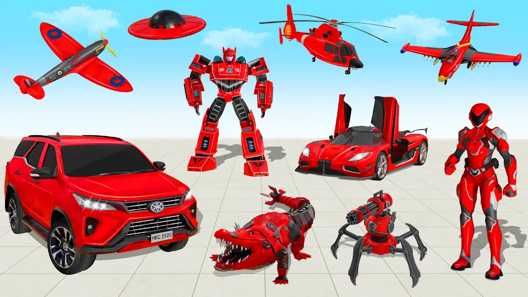 Flying Prado Car Robot Game [МОД: Много монет, Открытые уровни и Мега MOD] Screenshot 5