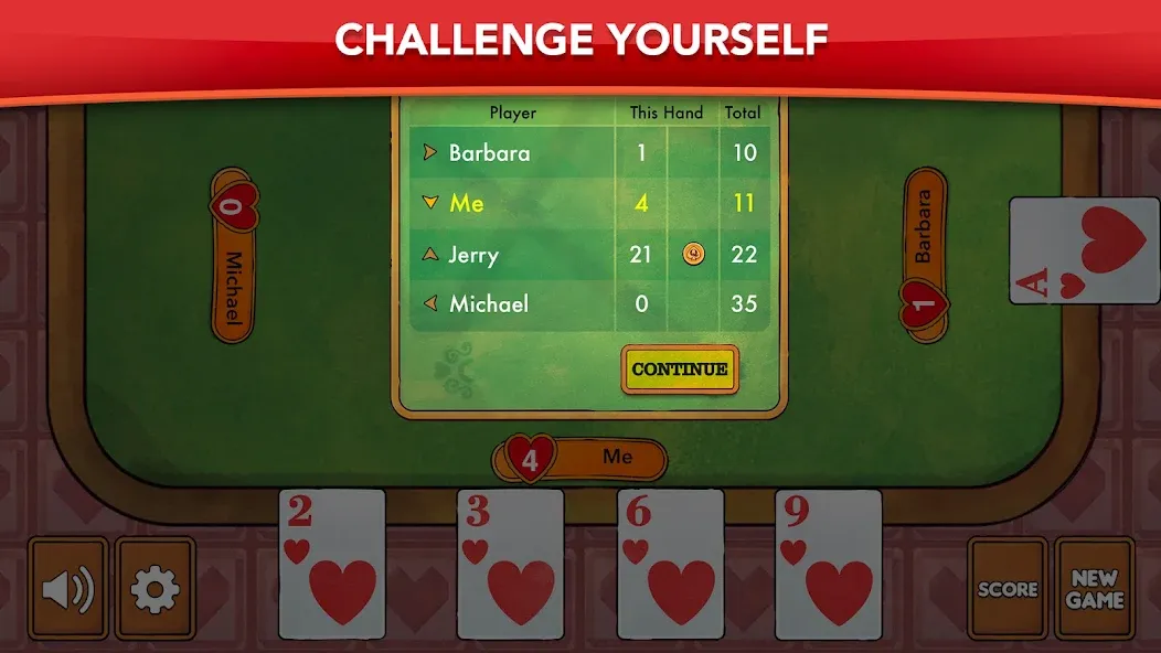 Hearts - Card Game Classic (Хартс) [МОД: Бесконечные деньги, Монеты и Мега MOD] Screenshot 4
