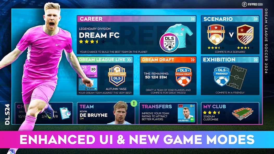 Dream League Soccer 2024 (Дрим Лиг Соккер 2023) [МОД: Много монет, Открытые уровни и Мега MOD] Screenshot 1