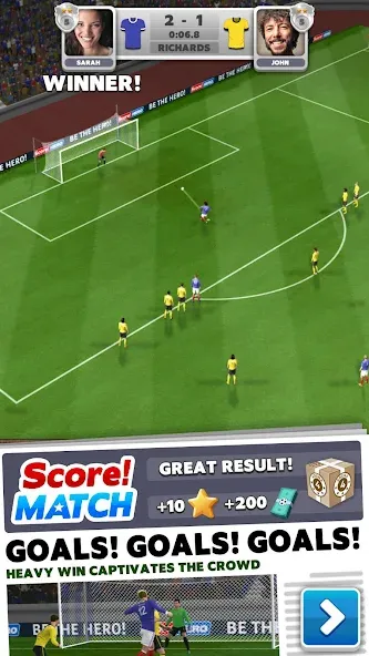 Score! Match - PvP Soccer [МОД: Бесконечные деньги, Монеты и Мега MOD] Screenshot 1