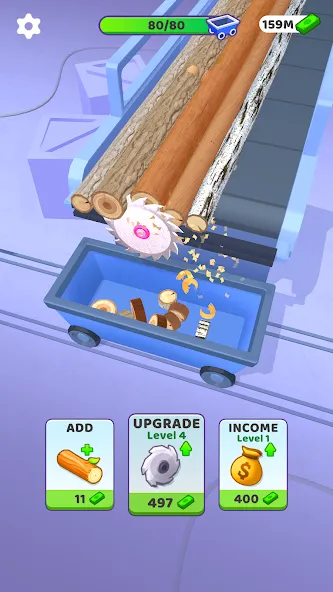 Idle Cutter: Wood Slice (Айдл Катер) [МОД: Все открыто, Дополнительные деньги и Меню MOD] Screenshot 2