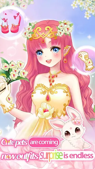 Dream Flower Dressup [МОД: Деньги, Монеты и Меню MOD] Screenshot 1