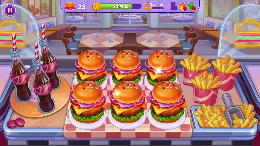 Cooking Crush - Cooking Game (Кукинг Краш) [МОД: Бесконечные деньги, Монеты и Мега MOD] Screenshot 1