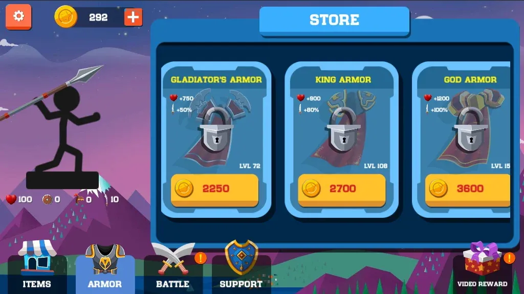 Spear war with Stickman (Спир вар) [МОД: Деньги, Монеты и Меню MOD] Screenshot 3