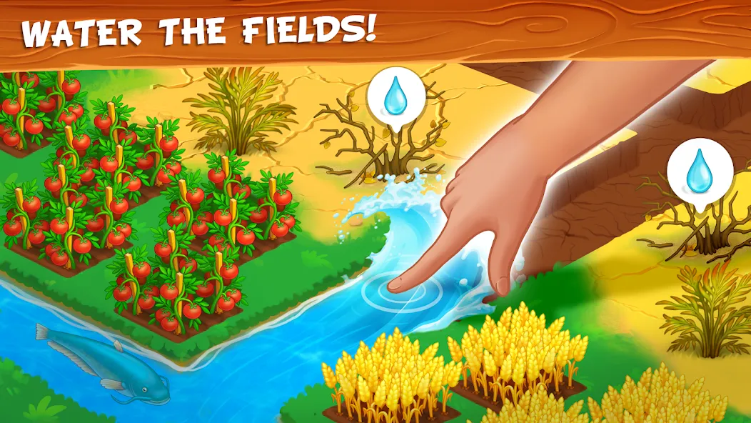 Farm Town - Family Farming Day (Фарм Таун) [МОД: Много монет, Открытые уровни и Мега MOD] Screenshot 1