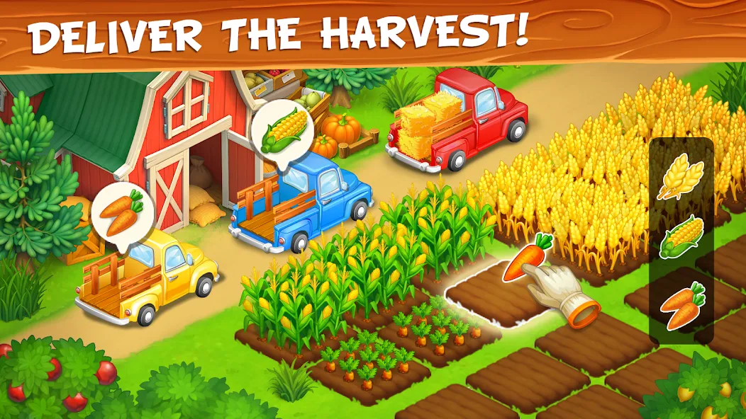 Farm Town - Family Farming Day (Фарм Таун) [МОД: Много монет, Открытые уровни и Мега MOD] Screenshot 2