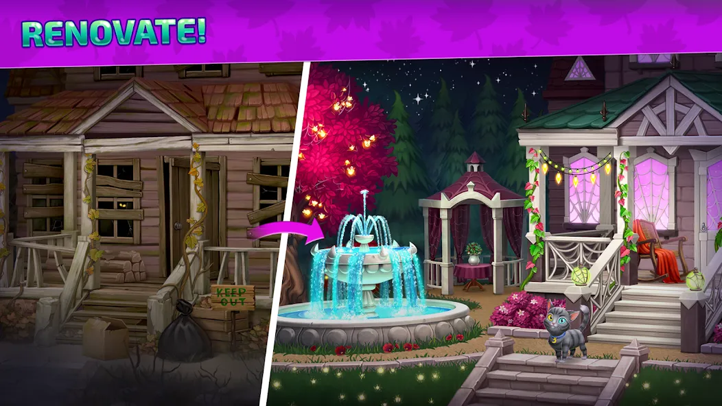 Chloe's Merge: House Design (Хэллоуин Мердж) [МОД: Меню, Бесконечные монеты и Открытые уровни] Screenshot 5