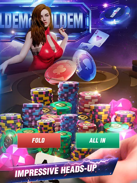 Holdem or Foldem - Texas Poker (Холдем или Фолдем) [МОД: Много денег, Монет и Все открыто] Screenshot 3