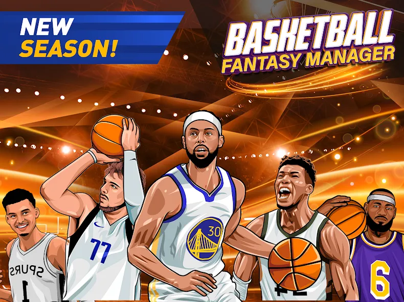Basketball Fantasy Manager NBA [МОД: Бесконечные деньги, Монеты и Мега MOD] Screenshot 1