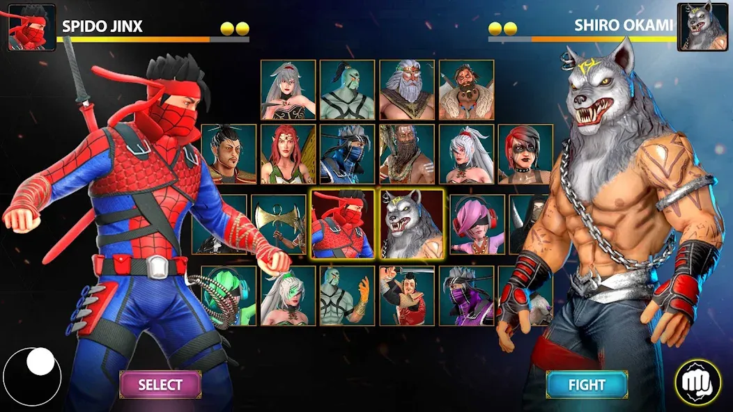 Ninja Clash: Karate Fighters (Ниндзя Мастер) [МОД: Бесконечные деньги, Монеты и Мега MOD] Screenshot 1