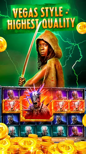 The Walking Dead Casino Slots (Зе Вокинг Дед Казино Слотс) [МОД: Все открыто, Дополнительные деньги и Меню MOD] Screenshot 1
