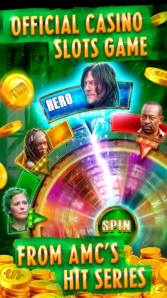 The Walking Dead Casino Slots (Зе Вокинг Дед Казино Слотс) [МОД: Все открыто, Дополнительные деньги и Меню MOD] Screenshot 2