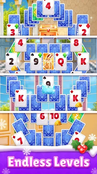 Royal Solitaire Tripeaks [МОД: Меню, Бесконечные монеты и Открытые уровни] Screenshot 3