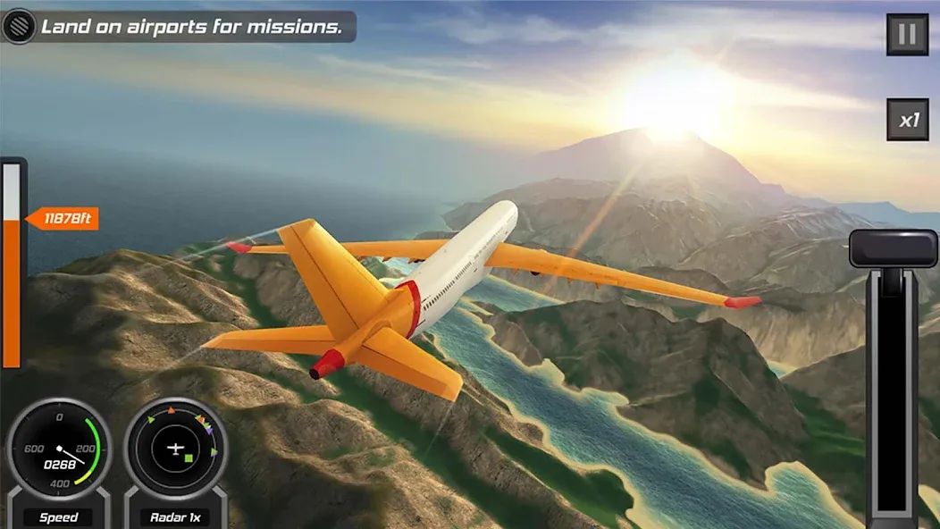 Flight Pilot: 3D Simulator [МОД: Меню, Бесконечные монеты и Открытые уровни] Screenshot 5