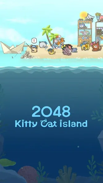 2048 Kitty Cat Island (Остров Кошачьеи Кошки) [МОД: Много монет, Открытые уровни и Мега MOD] Screenshot 1