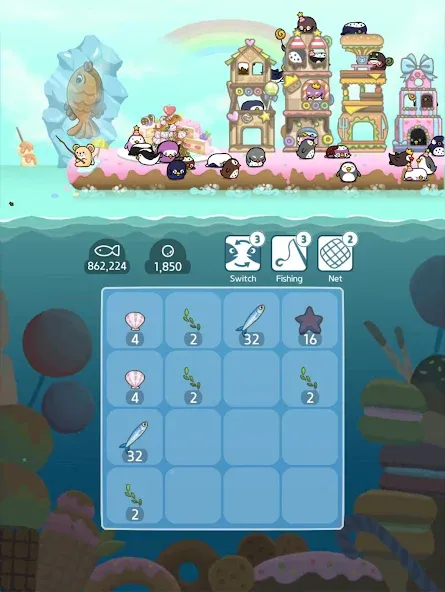 2048 Penguin Island [МОД: Меню, Бесконечные монеты и Открытые уровни] Screenshot 4