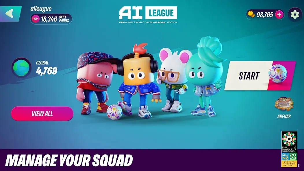 FIFA World Cup AI League (ФИФА Ворлд Кап ИИ Лига) [МОД: Меню, Бесконечные монеты и Открытые уровни] Screenshot 2