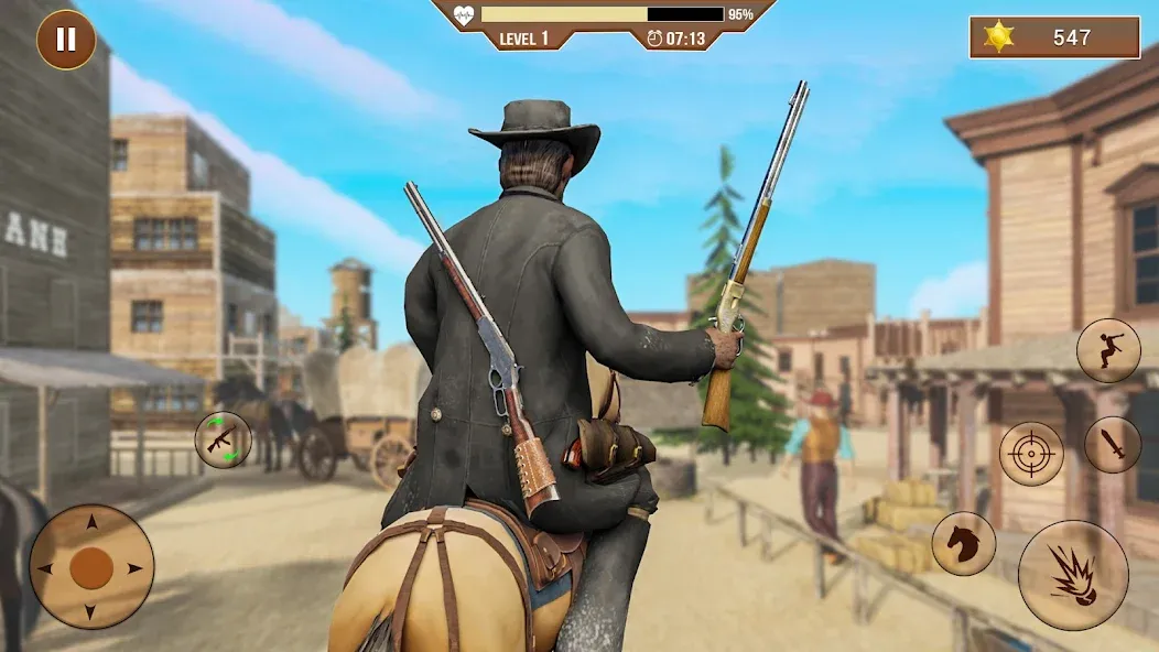 West Cowboy Shooting Games 3D [МОД: Много денег, Монет и Все открыто] Screenshot 1