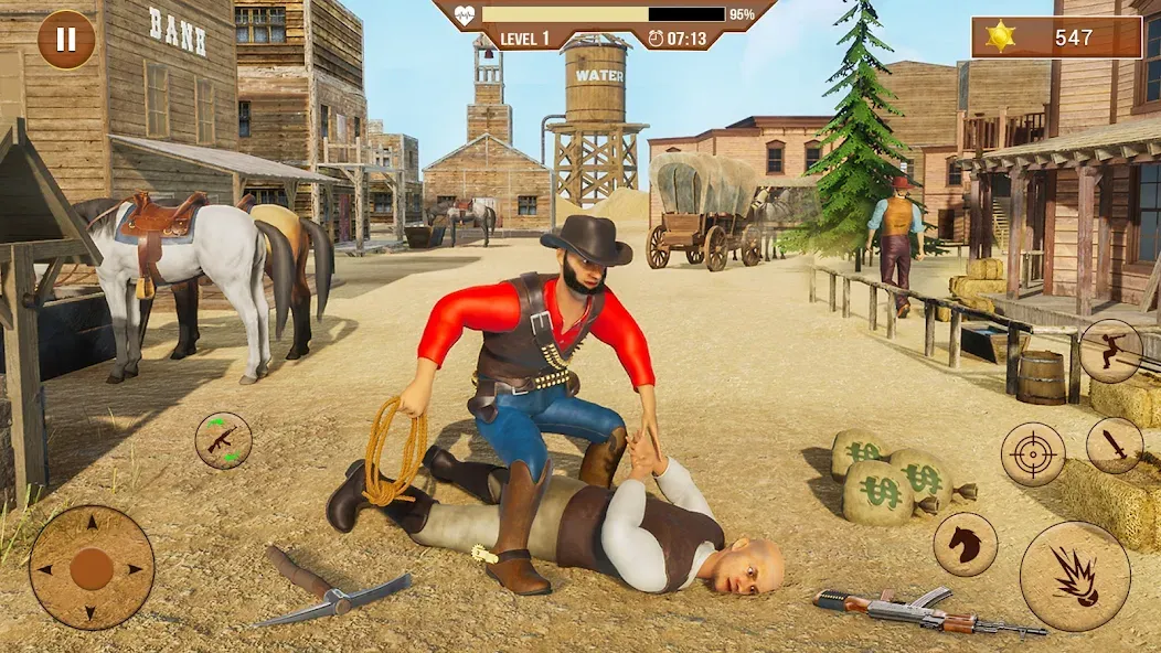 West Cowboy Shooting Games 3D [МОД: Много денег, Монет и Все открыто] Screenshot 2