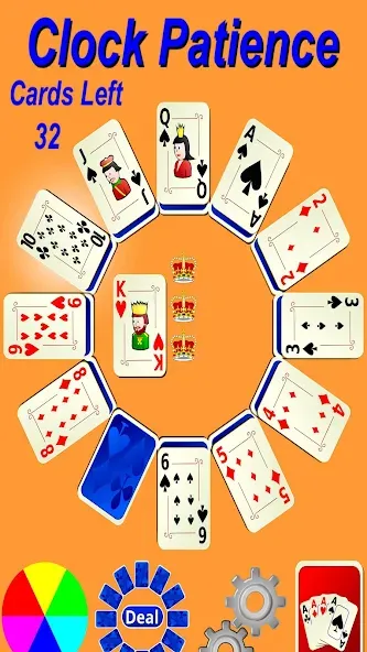 Clock Patience Solitaire (Клок Пэйшенс Солитер) [МОД: Меню, Бесконечные монеты и Открытые уровни] Screenshot 2