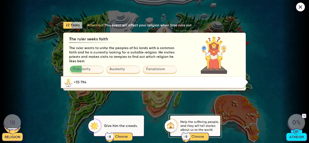 Religion Inc. God Simulator (Релиджн Инк) [МОД: Все открыто, Дополнительные деньги и Меню MOD] Screenshot 2