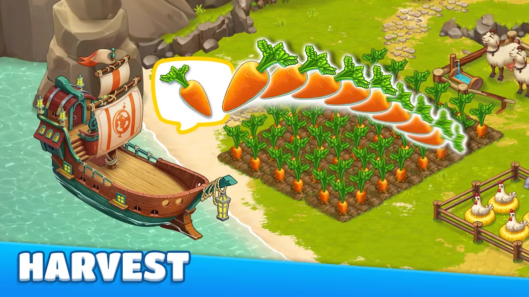 Adventure Bay - Farm Games (Приключенческая бухта) [МОД: Бесконечные деньги, Монеты и Мега MOD] Screenshot 4