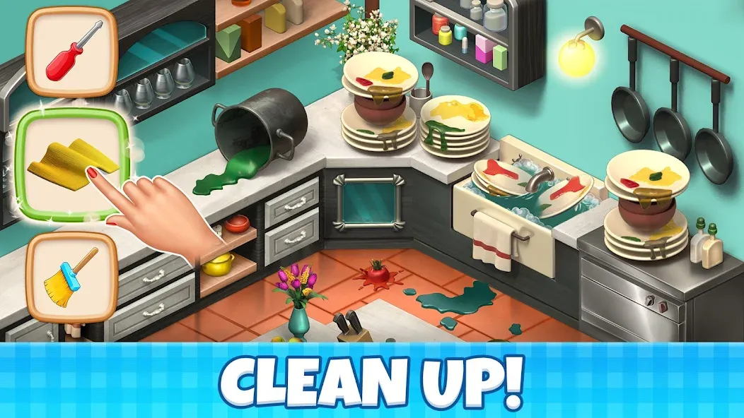 Manor Cafe - Match 3 Puzzle (Манор Кафе) [МОД: Бесконечные деньги, Монеты и Мега MOD] Screenshot 1