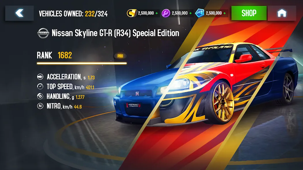 Asphalt 8 - Car Racing Game (Асфальт 8) [МОД: Много монет, Открытые уровни и Мега MOD] Screenshot 2