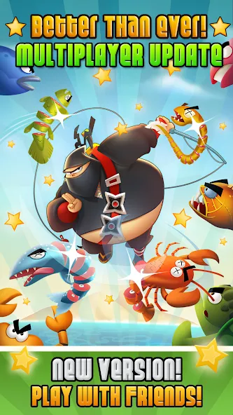 Ninja Fishing (Ниндзя Фишинг) [МОД: Много монет, Открытые уровни и Мега MOD] Screenshot 1