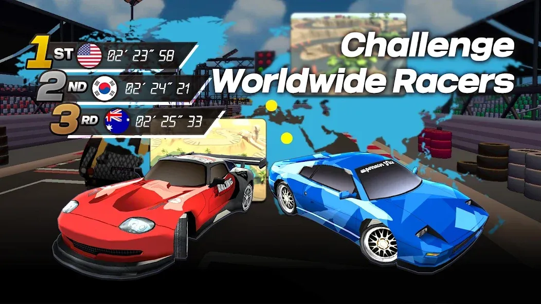Drift Rally Boost ON (Дрифт Ралли Ускорение ВКЛ) [МОД: Меню, Бесконечные монеты и Открытые уровни] Screenshot 3