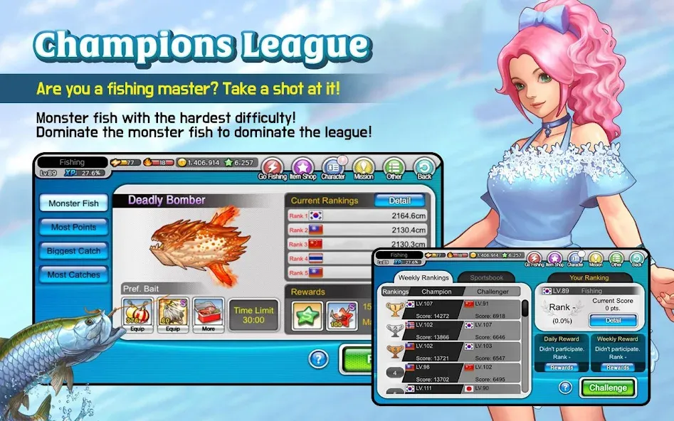 Fishing Superstars (Фишинг Суперзвезды) [МОД: Много монет, Открытые уровни и Мега MOD] Screenshot 4