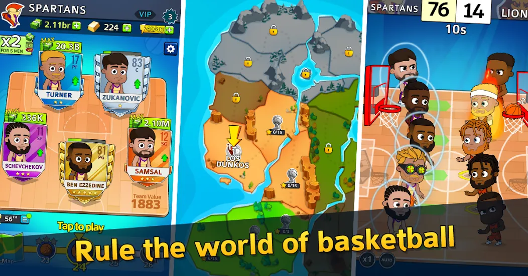 Idle Five Basketball tycoon (Айдл Файв Баскетбольный тайкун) [МОД: Много денег, Монет и Все открыто] Screenshot 1