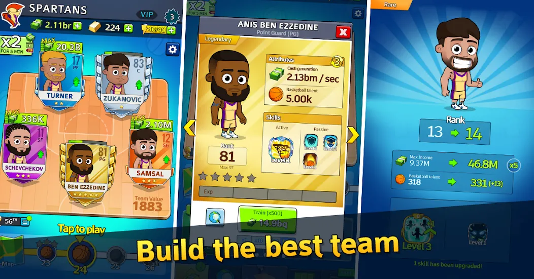 Idle Five Basketball tycoon (Айдл Файв Баскетбольный тайкун) [МОД: Много денег, Монет и Все открыто] Screenshot 2