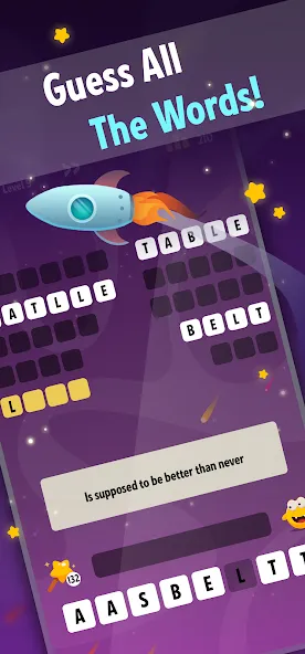 Word Riddles: Guess & Learn [МОД: Меню, Бесконечные монеты и Открытые уровни] Screenshot 1