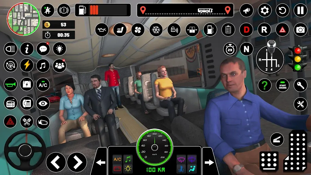 Bus Simulator : 3D Bus Games (Бас Драйвинг Симулятор ПВП Игра) [МОД: Меню, Бесконечные монеты и Открытые уровни] Screenshot 4