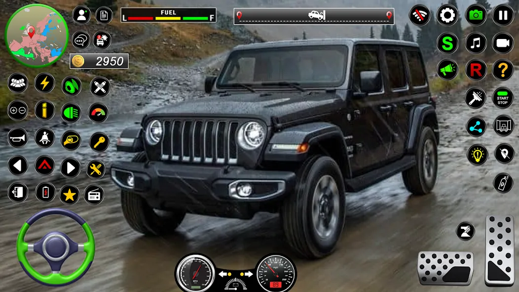 Jeep Driving Simulator offRoad (Джип Драйвинг Симулятор вне дороги) [МОД: Бесконечные деньги, Монеты и Мега MOD] Screenshot 1