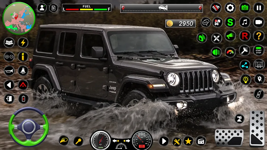Jeep Driving Simulator offRoad (Джип Драйвинг Симулятор вне дороги) [МОД: Бесконечные деньги, Монеты и Мега MOD] Screenshot 2