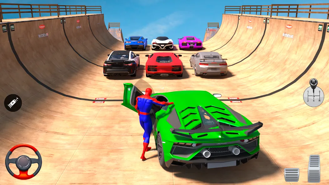 Superhero Car: Mega Ramp Games (Рамп Кар Гейм) [МОД: Все открыто, Дополнительные деньги и Меню MOD] Screenshot 1