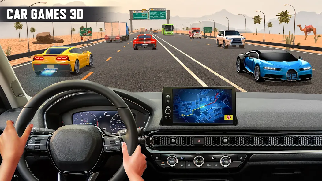 Real Highway Car Racing Games [МОД: Меню, Бесконечные монеты и Открытые уровни] Screenshot 4
