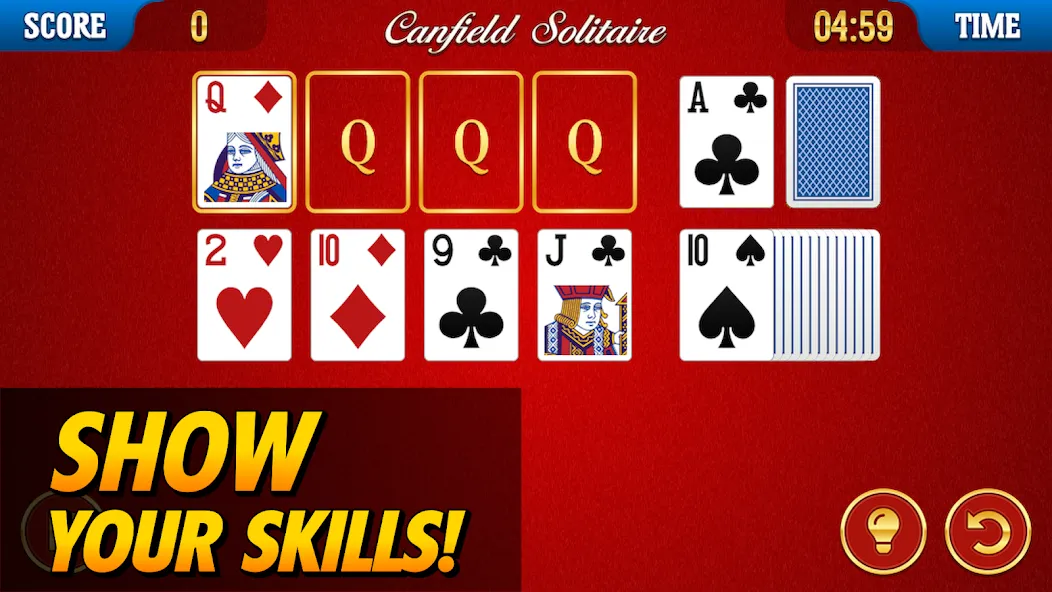 Canfield Solitaire (Кэнфилд пасьянс) [МОД: Бесконечные деньги, Монеты и Мега MOD] Screenshot 1