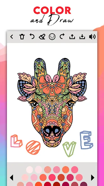 Coloring for adults offline [МОД: Меню, Бесконечные монеты и Открытые уровни] Screenshot 3