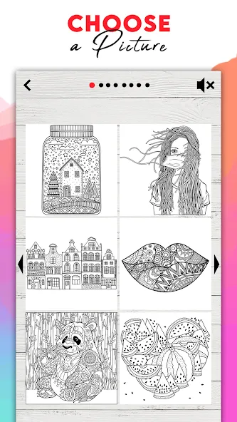 Coloring for adults offline [МОД: Меню, Бесконечные монеты и Открытые уровни] Screenshot 5