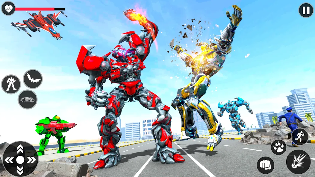 Flying Robot Transforming Game [МОД: Бесконечные деньги, Монеты и Мега MOD] Screenshot 3