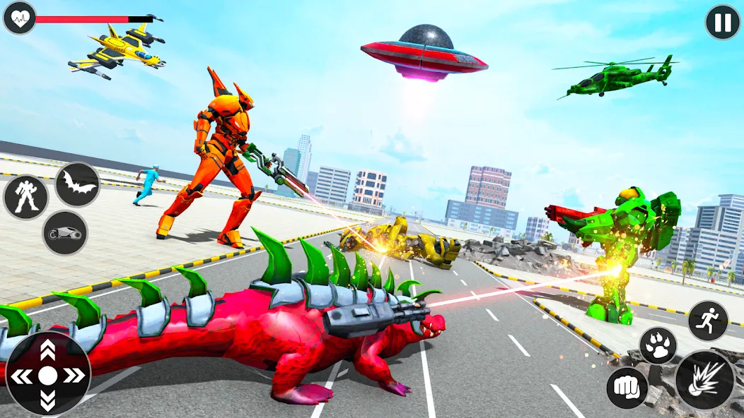 Flying Robot Transforming Game [МОД: Бесконечные деньги, Монеты и Мега MOD] Screenshot 5