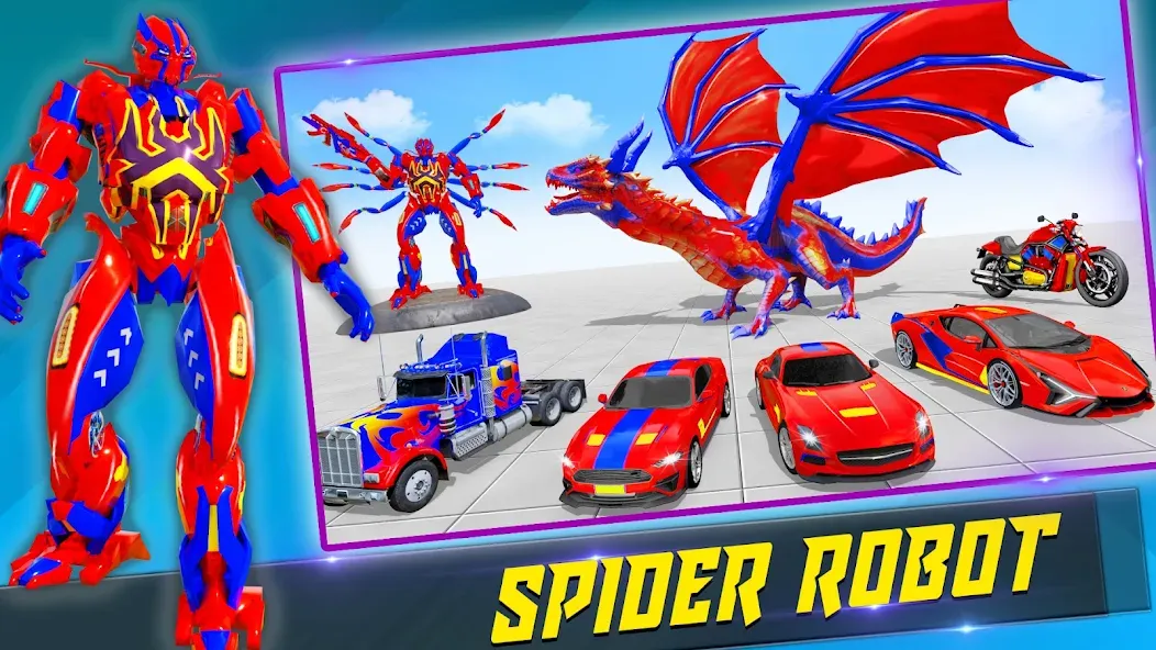 Spider Robot: Robot Car Games (Спайдер Робот) [МОД: Деньги, Монеты и Меню MOD] Screenshot 2